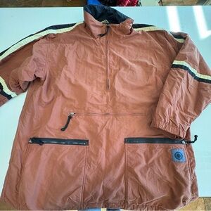 Vintage BURTON Biolite Men’s Pull Over Jacket Half-Zip Rust Size XL Mesh Lining